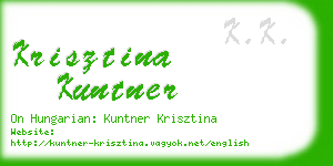 krisztina kuntner business card